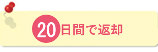 20日間のスピード返却